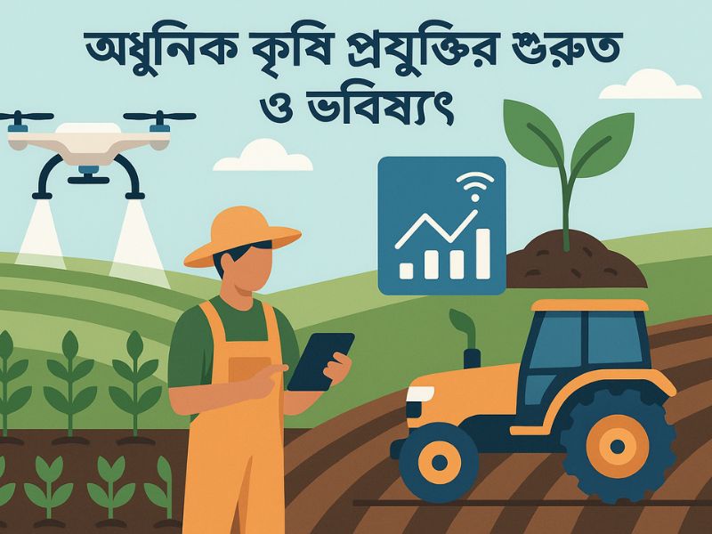 আধুনিক কৃষি প্রযুক্তির বিভিন্ন দিক নিয়ে তৈরি বাংলা ইনফোগ্রাফিক চিত্র