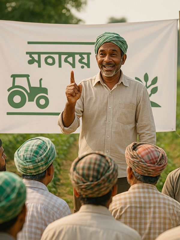 একজন সফল কৃষকের নেতৃত্বে কৃষক সমবায় সভা